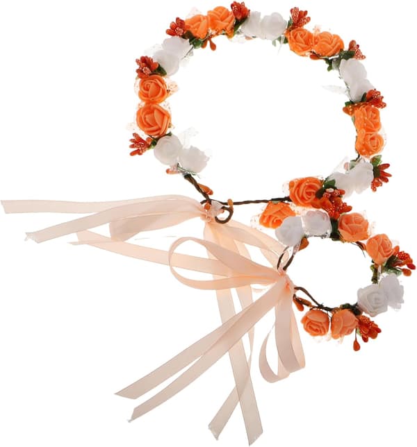 1 sett Boho Rose Blomster og Håndleddscorsage Bryllup Strandfotografering Hårpynt