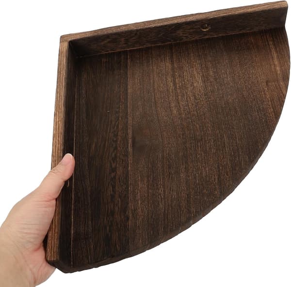 Väggmonterad hörnhylla i rustik stil 28 cm medium triangulär flytande hylla