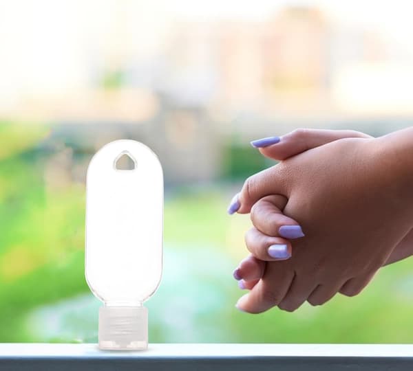 10 st 30 ml påfyllningsbara reseflaskor för handsprit med snäpplock och krok, bärbara underförpackningsbehållare