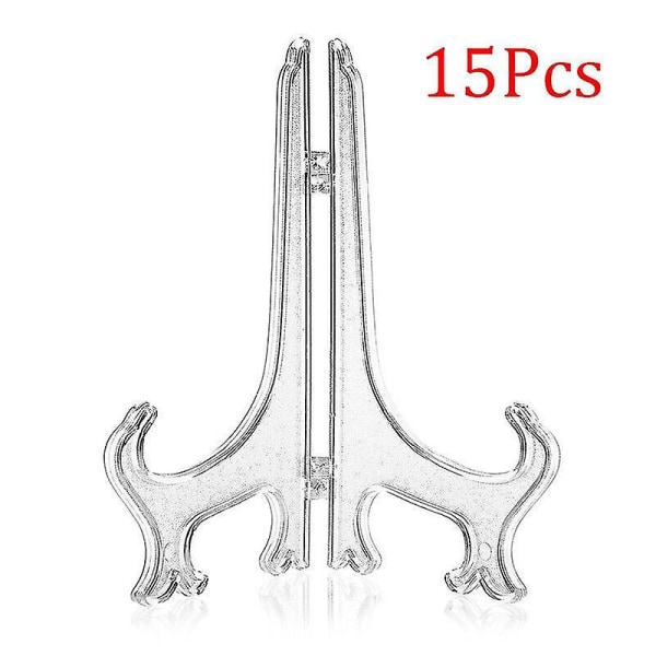 Klar Plate Display Stativ Stativ Bilde Plast Holdere Ramme Prisutdeling Holder (15 stk)