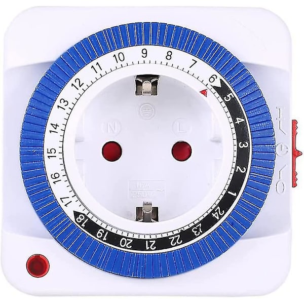 2 stk. Timer Stikkontakt, 24 Timer Mini Elektrisk Stikkontakt Timer, Indendørs Timer Stikkontakt