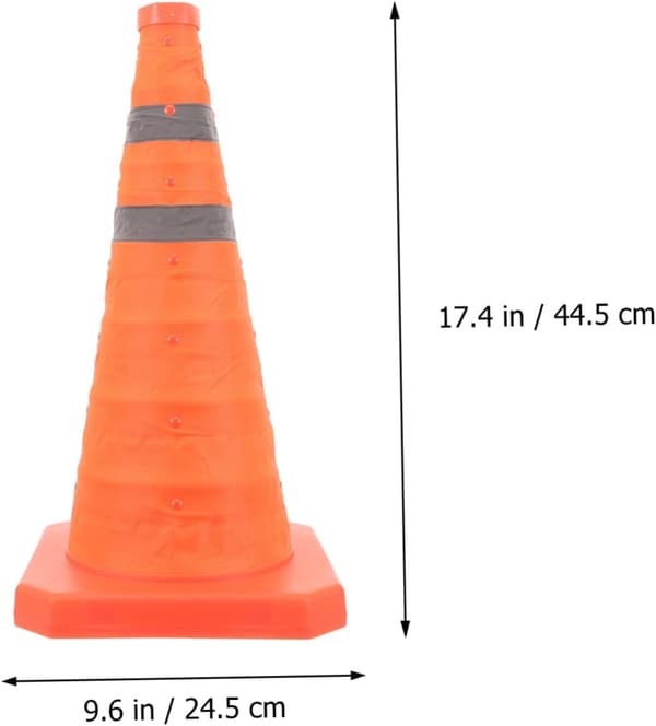 Justerbar infällbar orange trafikkon 45 cm utan ljus Multifunktionell säkerhetskon