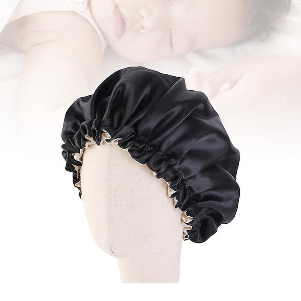 Lasten kaksikerroksinen, joustava makuuhattu, säädettävä cover (musta)