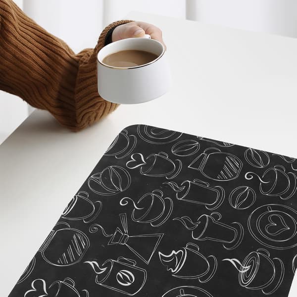 Kaffeoppvaskmatte Kaffemaskinmatte Svart Absorberende Sklisikker Multifunksjonell Matte