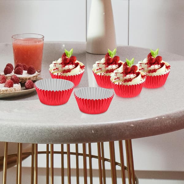 100 stk. røde papir cupcake-former muffinsformer bakeformer