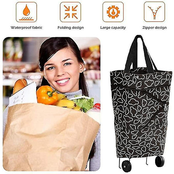 Letvægts Foldbar Indkøbsvogn Trolley Taske Etui