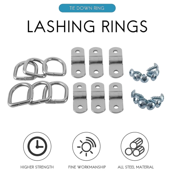 6-pak D-ring bindering Load Anker Trailer Anker Surring Ring, Overflade  gulvmonteret bindering med S b161 | Fyndiq