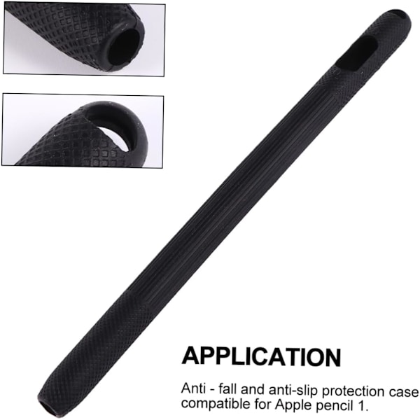 2 stk. Stylus Pencil Case Sort Silikone Stylus Sleeve Pencil Case 1. generations Stylus Sleeve