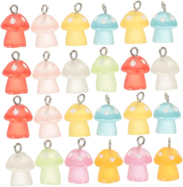 32 stk DIY Mini Glødende Sopp Anheng Charms Sopp Smykker Charms