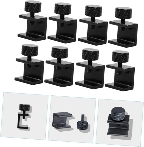 8 stk. justerbare glasholdere til 3D-printer, U-formede clips af aluminiumslegering holder fast