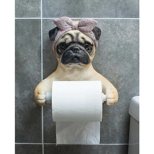 Dekorativ Harpiks Pug Hund Vævsæske