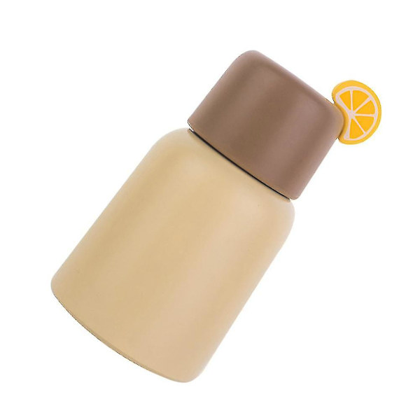 250 ml:n 304 Ruostumattomasta Teräksestä Valmistettu Kupi Hedelmäkoristeella Kannettava Tyttöjen Vedenpullo Kotikeittiö Juomapullo (Keltainen)