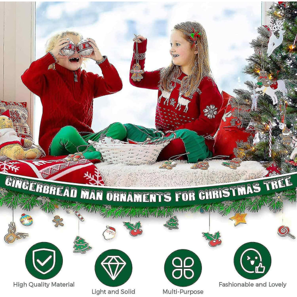 24 stk. Jule-Slikkepind Gingerbreadmand Pynt