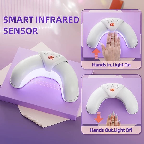 Nagellampa 36w Led Uv Gel Nagellampa Bärbar Nagel Torkare Intelligent Automatisk Induktion