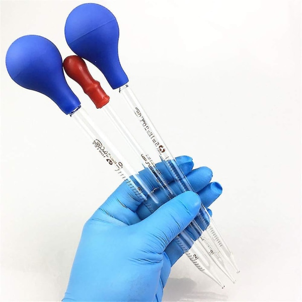 3 stk 10ml 5ml 2ml Glass Graduated Pipettes Transfer Dropper