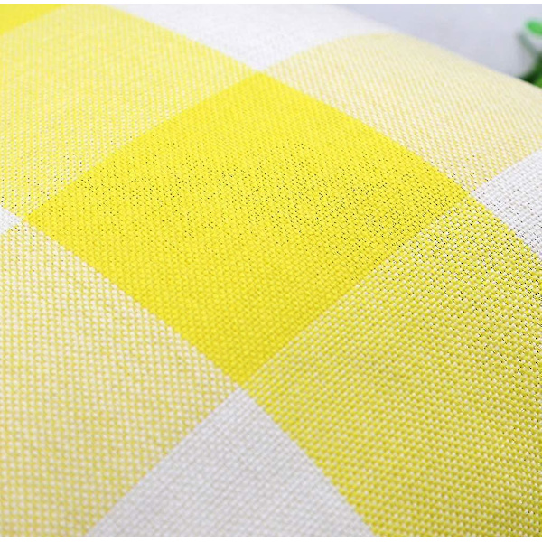 Sett med 2 Farmhouse Buffalo Check Rutete Putesett Puter Trekk Polyester Lin