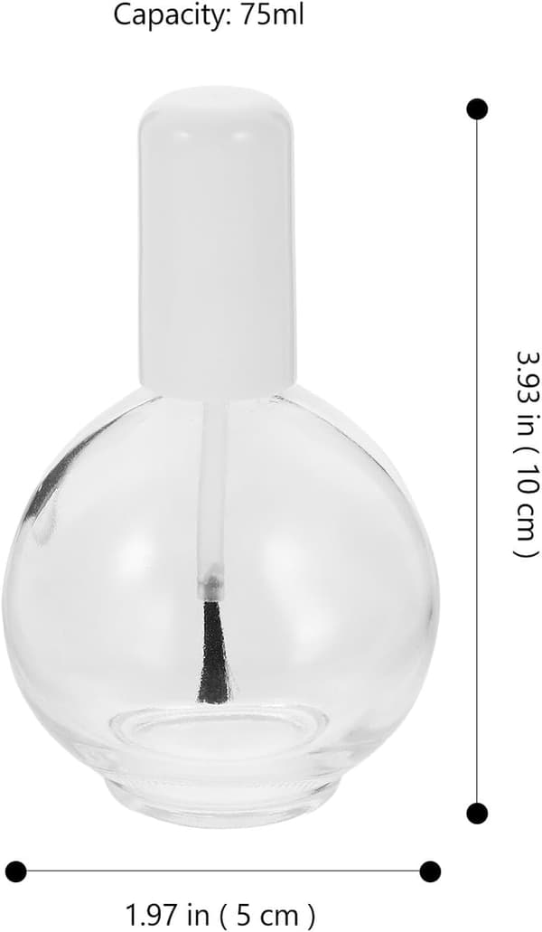 5 st tomma nagellacksflaskor i glas, liten borste, påfyllningsbara för DIY nagelkonstprojekt