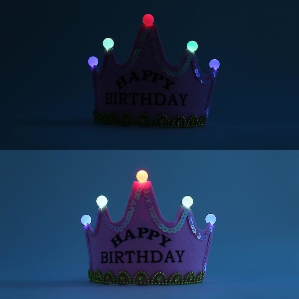 Dejlig konge prinsesse børnefødselsdag LED kronehætte