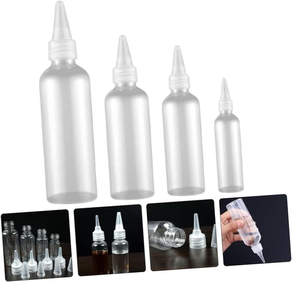20 st tomma plastflaskor för hår och lotion, spetsig munflaska, resebehållare för kosmetika