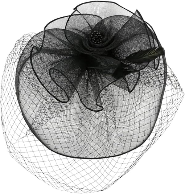 Blomster Fascinator Hår Hodeplagg Elegant Gass Hodeplagg for Jenter Kvinner Fest Svart