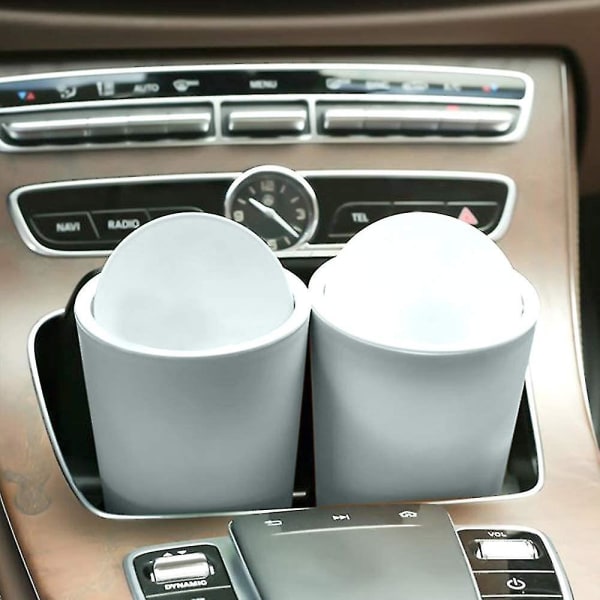 Bilsoptunna med lock Vattentät autosoptunna Bärbara biltillbehör för bilmugghållare Sopor och skräpförvaring Hemmakontor Desktop (bl