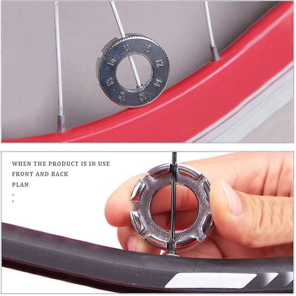 Eikernøkkel,sykkeleikerstrammer Sykkelnøkkel Hjulfelgnøkkel Sykkeleiker nippel reparasjonsverktøy
