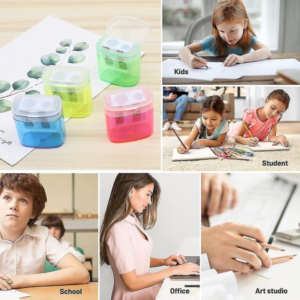 4 stk Liten blyantspisser, blyantspisser for barn, fargeblyantspisser Style 3