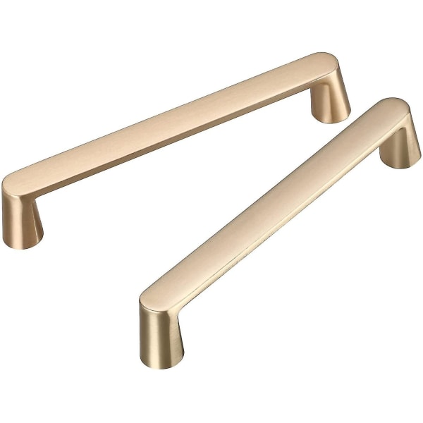 2-pack Guld Skåpshandtag (128mm Hålcentrum) Borstad Mässing Skåpshandtag för Skåpdörrar