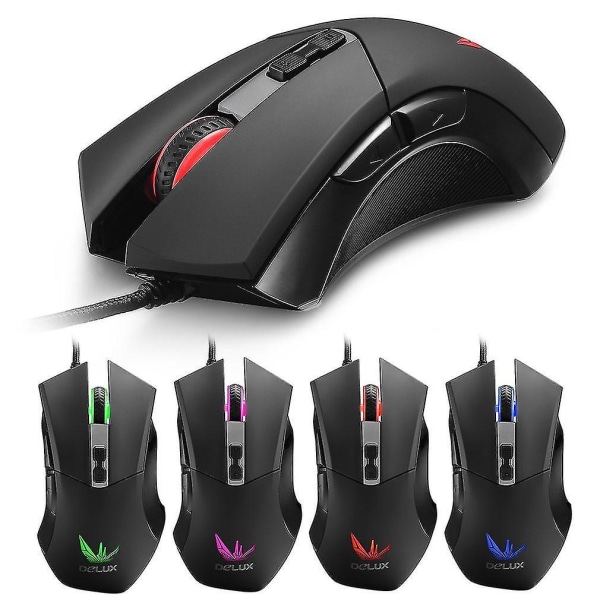 Delux M555 Gaming Mus USB Kabelført Ergonomisk Design