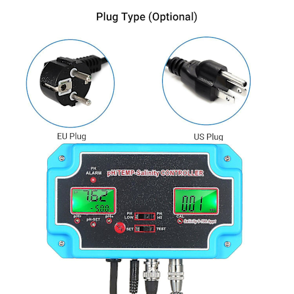 230V 3-in-1 pH/suolapitoisuus/lämpötila Vedenlaadunilmaisin