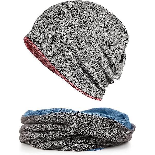Hatt for menn og kvinner i bomull, avslappet beanie, myk og lett løpehatt, kort hatt for voksne, kjemisk hatt, avslappet hatt Red*blue