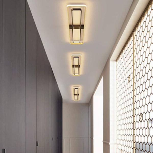 LED-kattovalaisin 40 cm, geometrinen muoto, upotettu metalli