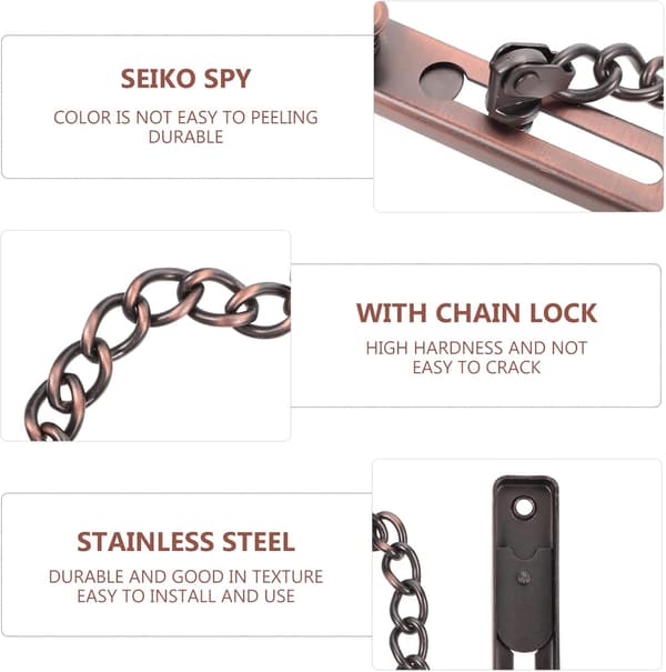 1 sett rustfritt stål tyverisikringskjede rustfritt stål antikjede bor