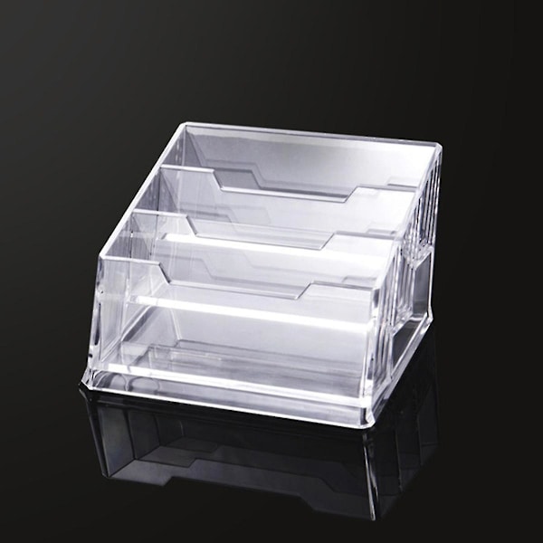 Visitkort Holder Akryl Transparent Kontor Visitkort Holder Skrivebord Enkelt Dobbelt Multi Rum Visitkort Holder (klar) (1 stk)