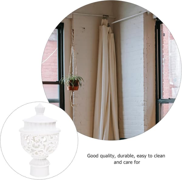 20 stk. dekorative endestykker gardinstanghodeplugg PP-materiale Enkelt elegant design hvit