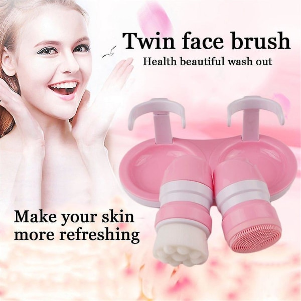 150g Face Brush Twins Face Wash Silikageeli 2 väriä