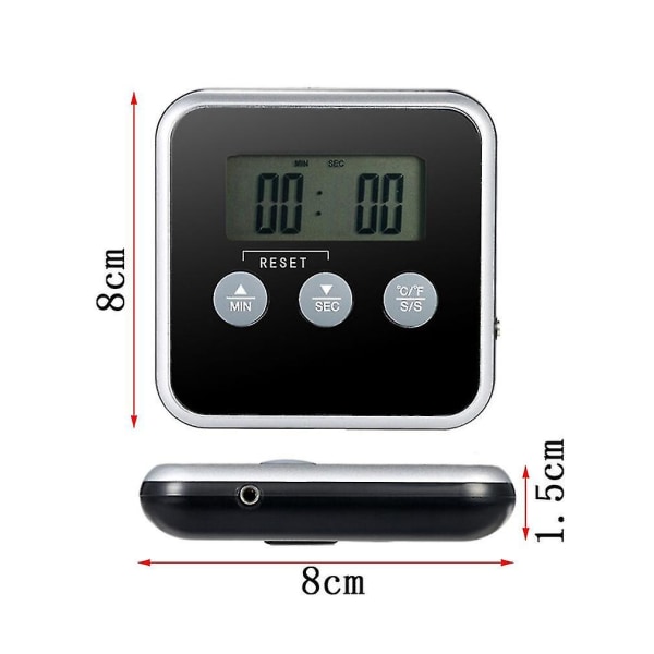 Digital Display C/f Food Termometer Probe Timer Meter Magnet