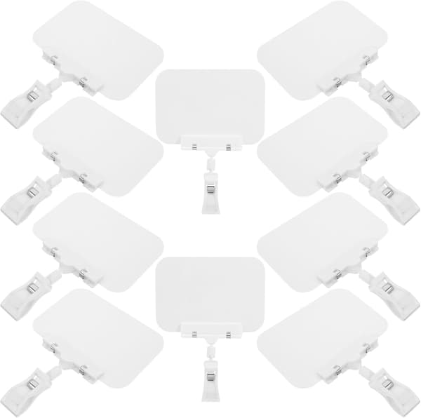 10 stk. vanntett plastskiltholder med klips, liten prislappholder