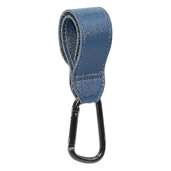 Vagnklämma i PU-läder, roterbar med kardborre, förvaringspåse till vagn, vagnklämma, vagntillbehör (blå) (2-pack)