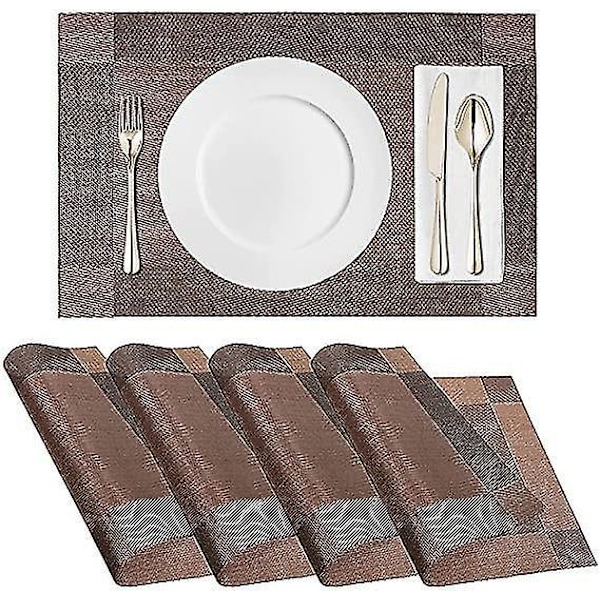 Bordstabletter Set om 4, Halksäkra, Torkbara, 45x30cm, Läderunderlägg