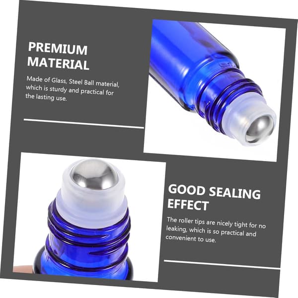 10 st 10 ml eteriska oljeflaskor i glas med blå kula i rostfritt stål