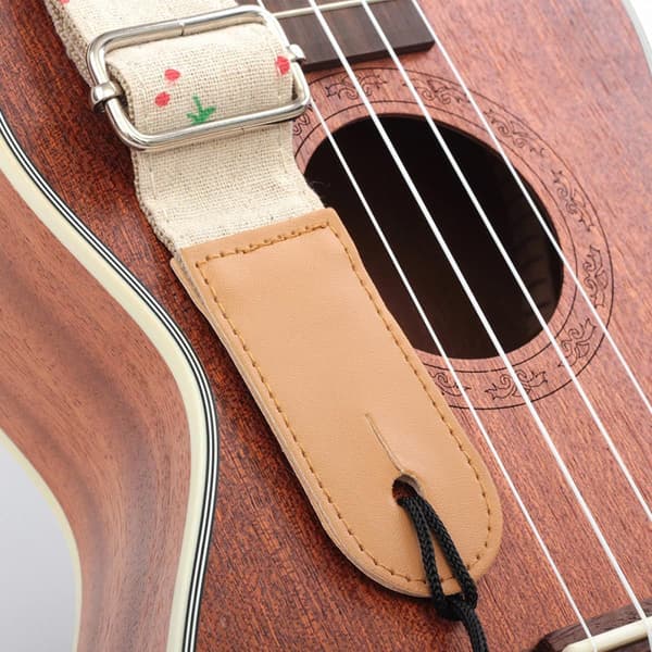 Justerbart elektrisk gitarbelte i solid bomullslin og lærmateriale, stilig gitar skulderstropp