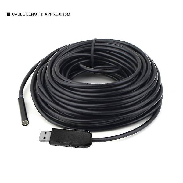 15m Vedenkestävä 6 LED USB-endoskooppi 7mm Linssin Peili