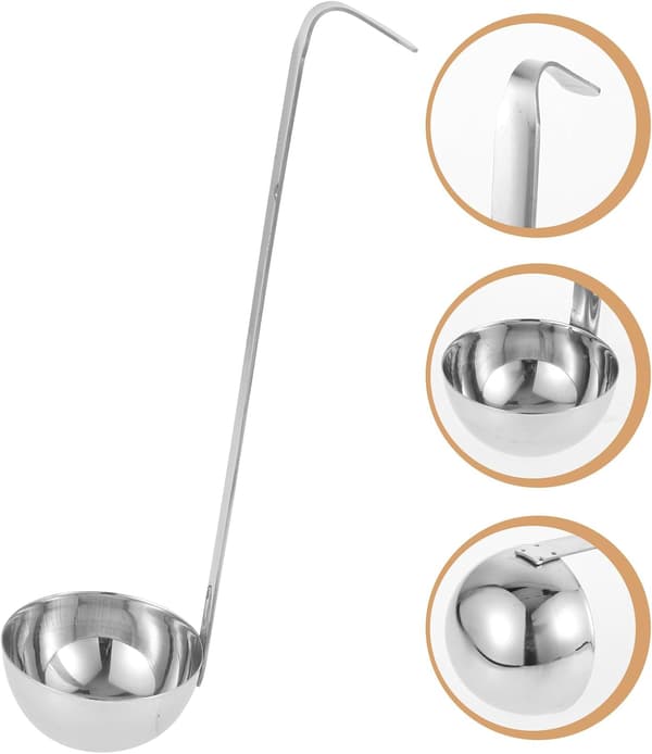 90 ml metalske i rustfrit stål, ergonomisk design, glat overflade, genanvendelig øse til servering