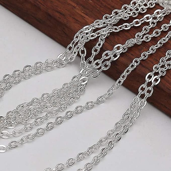 Silver 33ft Link Chain Halsband Rostfritt stål DIY 20st Hummer