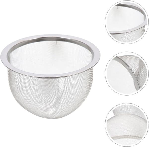 4 stk. tefiltre i rustfritt stål, 8,5 cm diameter, finmasket erstatning