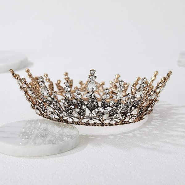 Drottningkrona för kvinnor, Rhinestone bröllopskrona
