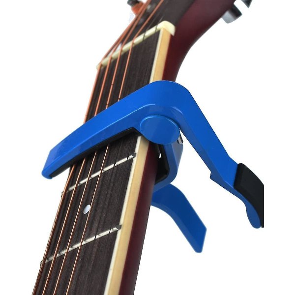 Gitarrkapo för akustiska och elektriska gitarrer, Trigger Capo, snabb byte, 6-strängad gitarrkapo (blå) (1 st)