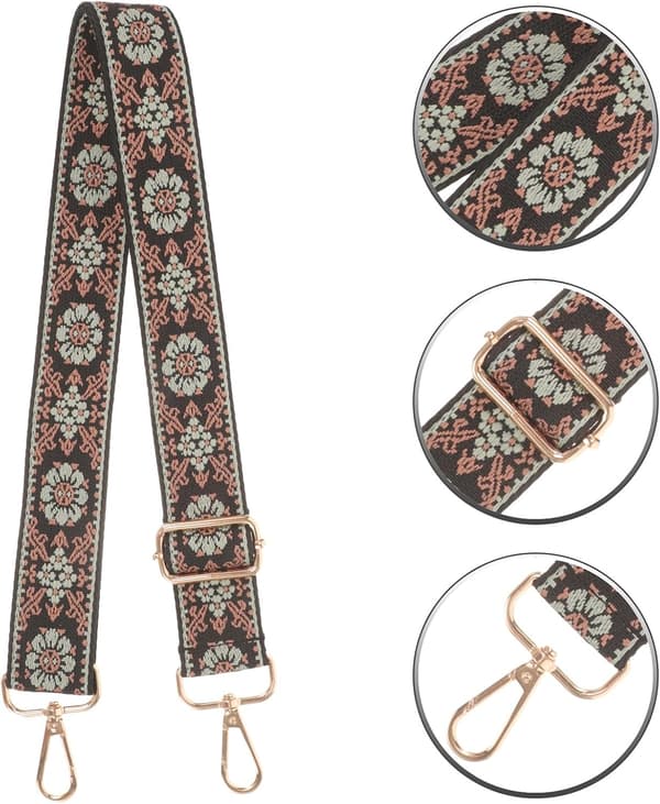 Crossbody-stropp for vesker Justerbar bred skuldererstatningsstropp med spenner 130 cm lengde