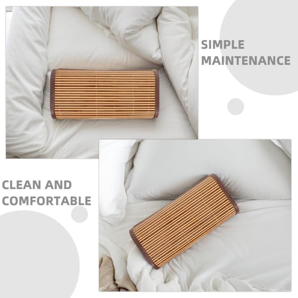 2 st bambu ihålig kudde sommarkuddar ergonomiskt stöd andningsbar design khaki